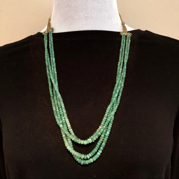 Natural Gem Stone 4 Strands Beads Necklace